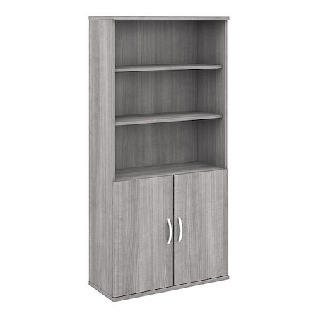 Bush Business Furniture Bookcase, Laminate/Wood, Light Gray STA010PG
