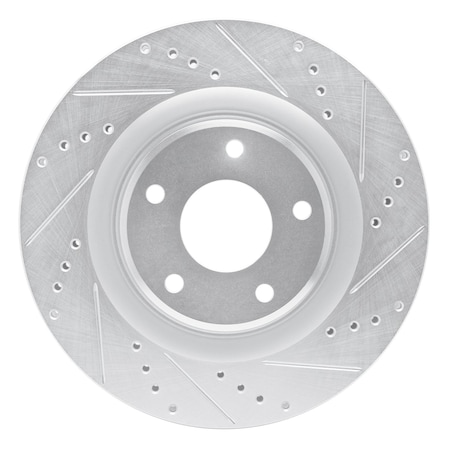 Dynamic Friction Co DFC Brake Rotor - Drilled and Slotted - Silver 631-46018R