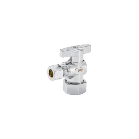 Proline Series Chrome Plated Brass 5/8-in COMP x 3/8-in COMP Angle Stop 190-032HC