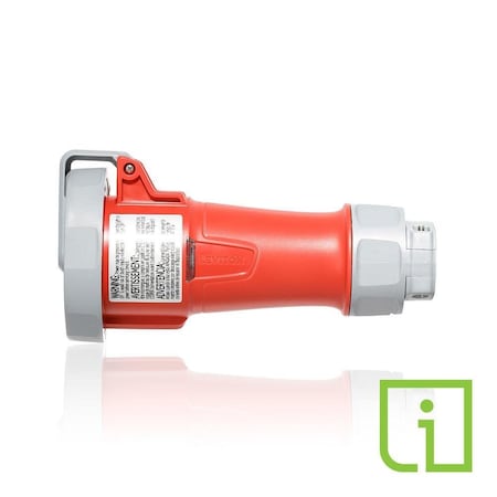 Leviton Pin & Sleeve Connector, 30 A, 480V AC, Three Phase, 3 Pole, IEC Grounding, NEMA 3R, 4X, 6P, 12 430C7WLEVPI