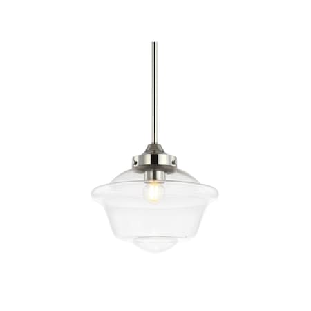 Jonathan Y Kurtz 9.5" Adjustable Drop Metal/Glass LED Pendant, Chrome JYL3517B