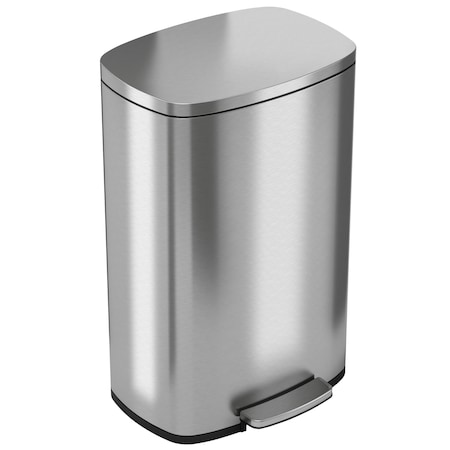 Hls Commercial 13 Gallon / 50 Liter Step Trash Can, Stainless Steel HLSS13R