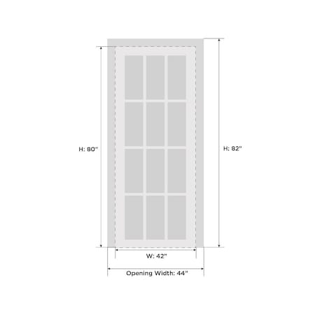 Sartodoors French Interior Door, 42" x 80", White QUADRO4112ID-WS-42