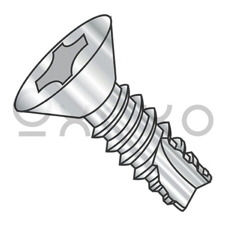 Oxoxo 6-20X3/8 Phillips Flat Thread Cutting Screw Type 25 Fully Threaded 18-8 Stainless Steel, 5000PK 351090