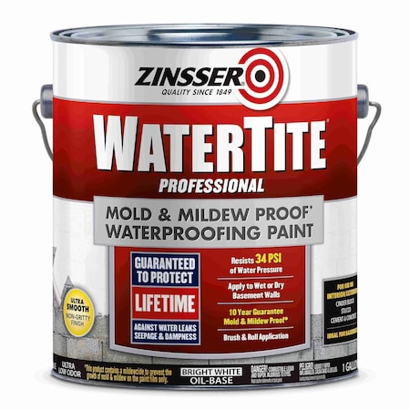 Zinsser Interior/Exterior Paint, Eggshell, Oil Base, Bright White, 1 gal 5001
