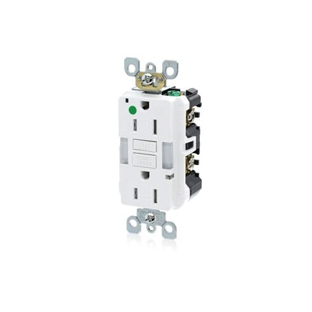 Leviton Self-Test GFCI Receptacle, Hospital Grade, 15 Amp, 125 Volt, 5-15R NEMA GFNL1-HGW