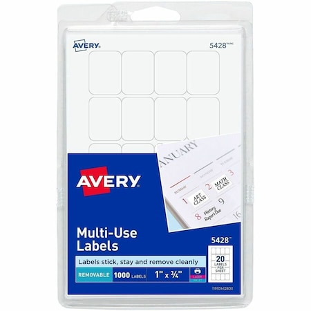 Avery Label, Removeable, 0.75X1, We AVE05428