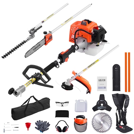Vevor 5-in-1 Gas Hedge Trimmer 2 Cycle 63cc Gas Powered Handheld Hedge Trimmer CN-650C