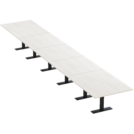 Skutchi Designs 22ft Rectangular Conference Table With Power | Harmony Series | 22 Person Meeting Room Table HAR-REC-48x264-T.BK-WA7976-NA