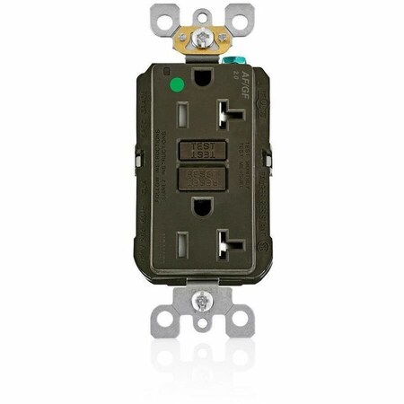 Leviton Receptacle, 20 A, 125V AC, Brown AGTR2-HG