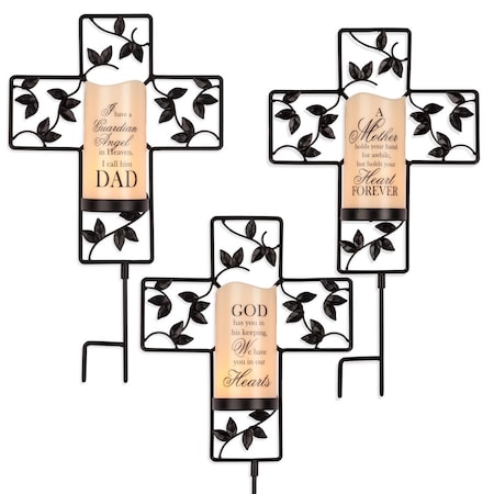 Gerson Cross with Resin Candle Yard Stake LIT108