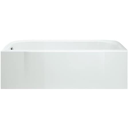 Sterling Accord Series Bathtub, 60 in L, 30 in W, Alcove Installation, Solid Vikrell, White, HighGloss 71141110-0