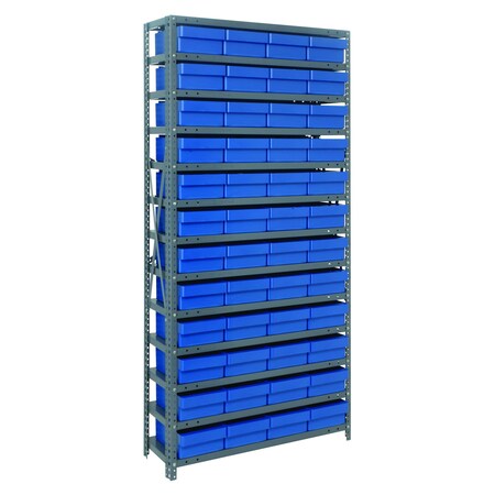 Quantum Storage Systems 13 SHELF OPEN UNIT W/48 BLUE BINS 1275-701BL