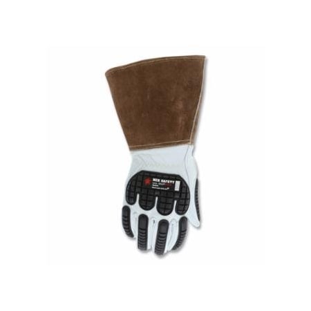 Mcr Safety Leather Welding Impact Protection Gloves, Premium Grain Goatskin, Dupont, Kevlar Lining, 12PK 127-48406KXL