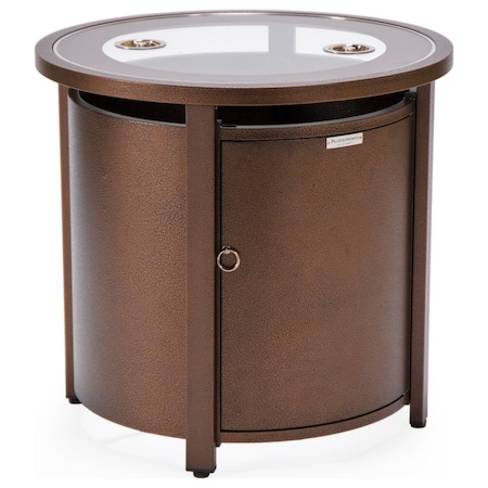 Leisuremod Walbrooke Brown Patio Round Tank Holder, Brown WH24BR