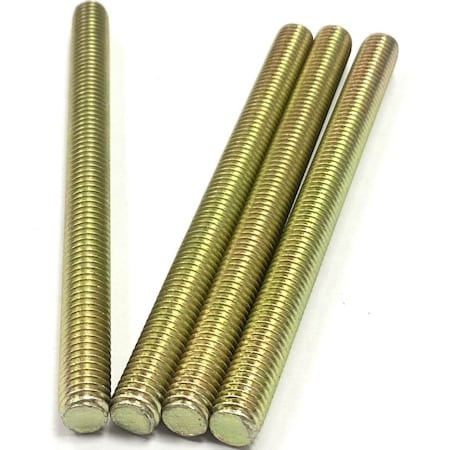 Zmg Fasteners Plus 1/4 - 20 X 1 1/4" FULLY THREADED STRAIGHT ROD SAE GR 8 J429 ZINC TRIVALENT YELLOW 2045933