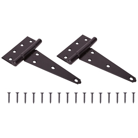 Prosource T-Hinge, Steel, Black, Fixed Pin, 180 deg Range of Motion, 96 Pair lb HTH-B06-C2PS