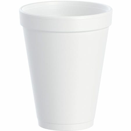 Dart Disposable Cup, Hot/Cold, Foam, 12 oz, White, PK1000 12J12