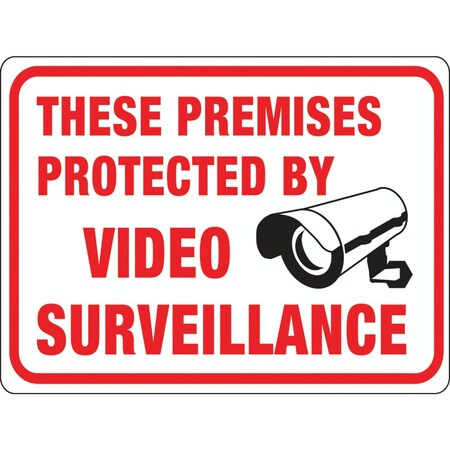 Hy-Ko 9x12 Plastic Sign These Premises Protected By Video Surveillance 20619
