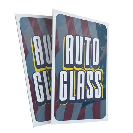 Signmission Auto Glass, Plastic Signs Only 24 Inch x 36 Inch, Corrugated Plastic, 2PK CSB-2436-2PACK-30343