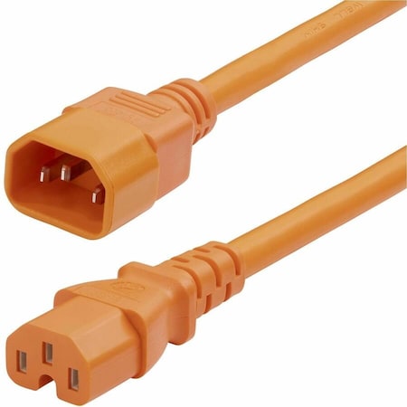 Startech.Com 6ft 1.8m Heavy Duty PDU Power Cord, IEC 60320 C14 to IEC 60320 C15, 15A 250V, 14AWG, Orange 8915-460Q-POWER-CORD
