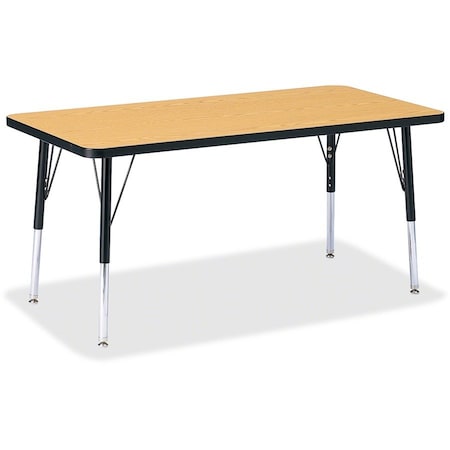 Jonti-Craft Berries Rectangle Activity Table, 24 in. x 48 in., E-height, Oak/Black/Black 6403JCE210
