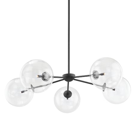 Troy Lighting Madrid 5 Light Chandelier 54 In. Soft Black F8205-SBK