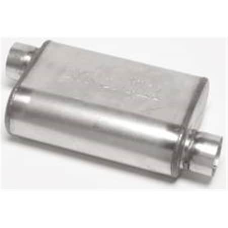 Dynomax 17229 3 in. Inlet x 144 in. Outlet Ultra Flo Welded Stainless Steel Oval Exhaust Muffler DYN17229