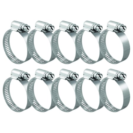 Grizzly Supply Hose Clamp, SAE 72, 304 Stainless Steel, Zinc Screw, 4 to 5 in Clamping Dia, 10PK #72P HC