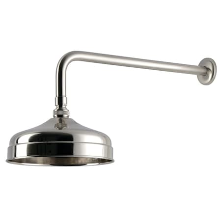 Kingston Brass 8" Round Raindrop Brass Shower Head with 17" Shower Arm, Brushed Nickel K124K18