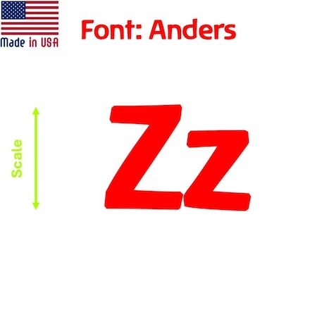 Aacc Self-Adhesive Vinyl Letter: z, Scale: 17 in. Color: Red Font: Anders by, 24PK AACC-Anders-lz-Red-I17x24