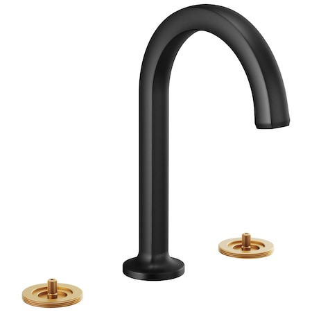 Brizo Kintsu Widespread Lavatory Faucet with Arc Spout, Less Handles Matte Black 65306LF-BLLHP