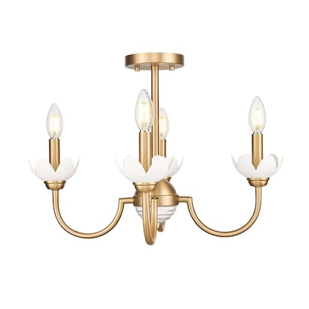 Z-Lite Allistair 4-Light Semi Flush Mount, 20 in W, Modern Gold 352-4SF-MGLD