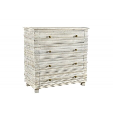 Homeroots 60" White Wash Solid Wood Seven Drawer Dresser 489214