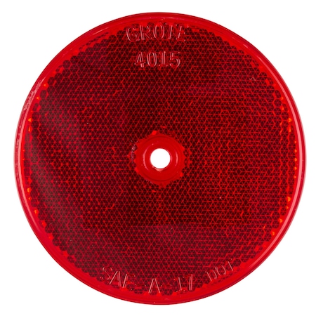 Grote Reflector, Screw Mount, Red, Dia 3-1/4 In 40152