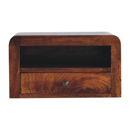 Homeroots 18" Chestnut Solid Wood One Drawer Floating Nightstand 653829