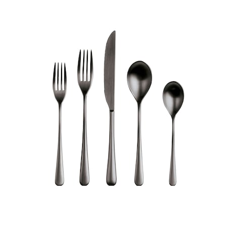 Mepra Neve Flatware Set - 5 Pieces - Ice Black 102522005ION