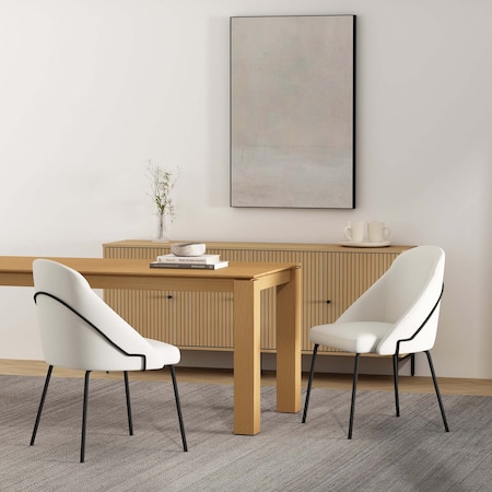 Manhattan Comfort Gracie Dining Chair in White and Black - Set of 2 2-DC100-BWH