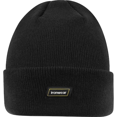 Ironwear Polar Fleece Lined Acrylic Knit Cuffed Beanie, OSFA, Black 1239-B