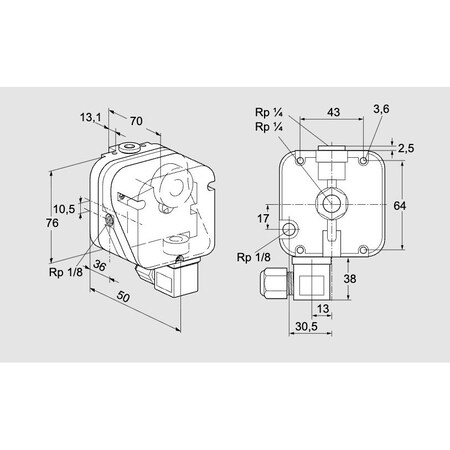 Honeywell Kromschroder SW, PRESS, GAS, DG 6U 9N KS84447004