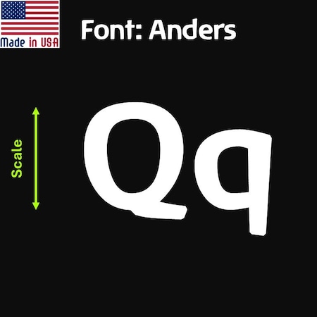 Aacc Self-Adhesive Vinyl Letter: q, Scale: 45 cm. Color: White Font: Anders by, 4PK AACC-Anders-lq-White-M45x4