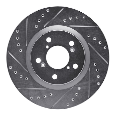 Dynamic Friction Co DFC Brake Rotor - Drilled and Slotted - Silver 631-59056L