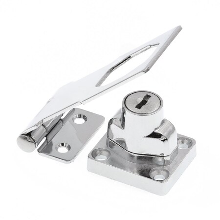 Prime-Line Door and Gate Safety Hasp Hinge Latch with Keyed Twist Knob Lock 3 inch with Screws Chrome U 117164