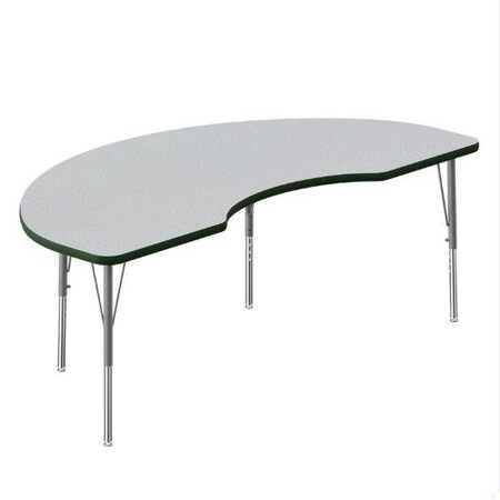 Correll Kidney HPL Activity Table, 72 in W, 36 in L, 19 in to 29 in H, Particleboard, Gray Granite A3672-KID-15-14-39