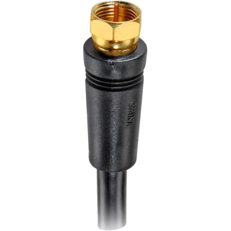 Spark 3 ft. Rg-6 Coaxial Cable With Gold Plated F Connectors - Black SP265300
