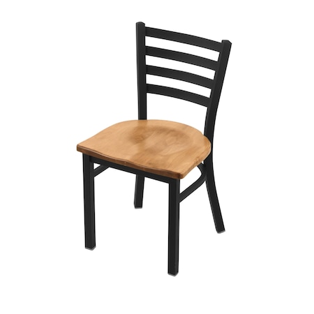 Holland Bar Stool Co 400 Jackie 18" Chair with Black Wrinkle Finish and Medium Maple Seat 40018BWMedMpl