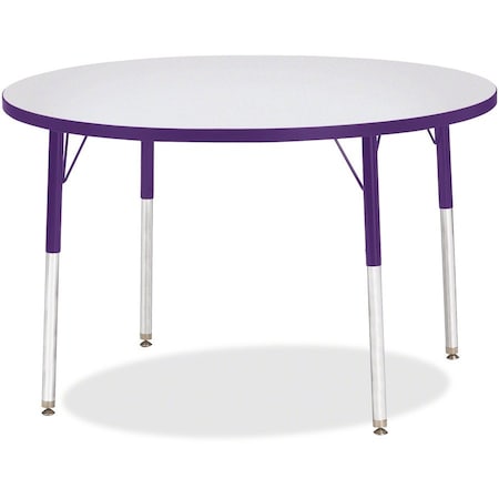 Jonti-Craft Berries Round Activity Table, 42 in. Diameter, A-height, Freckled Gray/Purple/Gray 6468JCA004