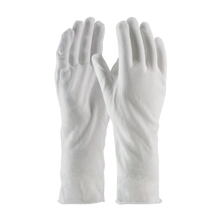 Cleanteam Premium, Light Weight Cotton Lisle Inspection Glove with Unhemmed Cuff, 14", 12PK 97-500/14