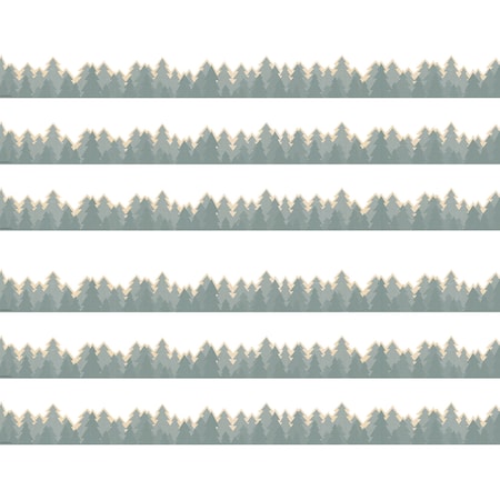 Teacher Created Resources Moving Mountains Road Trip Trees Die-Cut Border Trim, 35 Feet Per Pack, 6PK TCR9232