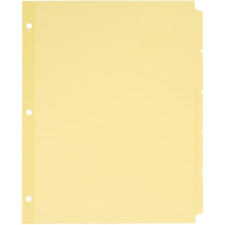 Avery Dennison Avery Recycled Write-On Tab Divider, 8.5"x11", 5 Tabs, 36 Sets, Buff/Buff 11501